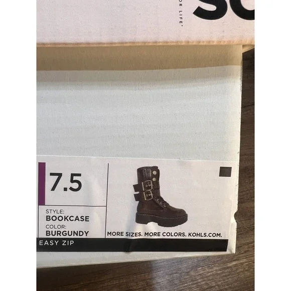 SO Women's Burgundy Lace Up Boots - Picture 2 of 10